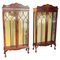 Vintage Wood & Glass Cabinets, Set of 2 2