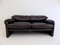 Maralunga 2-Seater Sofa in Leather by Vico Magistretti for Cassina, 1970s 1