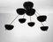 Schwarze italienische Deckenlampe aus Messing im Stil von Arredoluce, 1960er 8