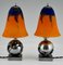 Lampes de Bureau Gui ou Boule de Gui Art Déco par Edgar Brandt pour Daum, 1925, Set de 2 4