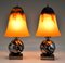 Art Deco Mistletoe or Boule De Gui Table Lamps by Edgar Brandt for Daum, 1925, Set of 2 2