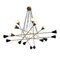Lámpara de araña Sputnik italiana Mid-Century de latón, años 50, Imagen 1