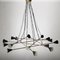 Lámpara de araña Sputnik italiana Mid-Century de latón, años 50, Imagen 4