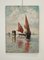 Arthur Jean Baptiste Calame, Barques de pêche sur la lagune de Venise, 1903, Huile sur Toile 2