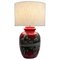 Lampada da tavolo Mid-Century moderna in ceramica rossa e nera, anni '60, Immagine 1