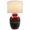 Mid-Century Modern Red and Black Ceramic Table Lamp, 1960s 1