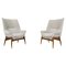 Fauteuils Mid-Century en Tissu Beige par Julia Gaubek, Hongrie, 1950, Set de 2 1