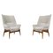Mid-Century Modern Hungarian Armchairs in Beige Fabric by Julia Gaubek, 1950, Set of 2, Image 1