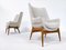 Mid-Century Modern Hungarian Armchairs in Beige Fabric by Julia Gaubek, 1950, Set of 2 3