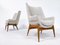 Mid-Century Modern Hungarian Armchairs in Beige Fabric by Julia Gaubek, 1950, Set of 2, Image 3