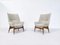 Fauteuils Mid-Century en Tissu Beige par Julia Gaubek, Hongrie, 1950, Set de 2 5