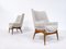Mid-Century Modern Hungarian Armchairs in Beige Fabric by Julia Gaubek, 1950, Set of 2, Image 2