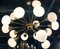 Lámpara de araña Sputnik Mid-Century grande de latón y cristal de Murano opalino, años 60, Imagen 5