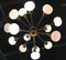 Large Mid-Century Brass & Opaline Murano Glass Sputnik Chandelier, 1960s 6