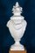 Large Italian White Ceramic Urn Vases, Set of 2 3