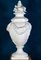 Large Italian White Ceramic Urn Vases, Set of 2 2