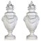 Large Italian White Ceramic Urn Vases, Set of 2, Image 1