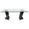 Modern Rectangular Glass Dining Table with Marble Base, 1970s, Image 1