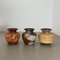 Vintage Pottery Fat Lava Vases attributed to Scheurich, Germany, 1970s, Set of 3 2