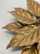 Golden Florentiner Leaf Wall Ceiling Light Sconces from Hans Kögl, Italy, 1970s No 1, Image 7