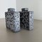 Pottery Fat Lava Cubic Vases in Black-White attributed to Jopeko, Germany, 1970s, Set of 2 16