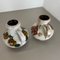 Jarrones de cerámica Fat Lava florales atribuidos a Scheurich, Alemania, años 70. Juego de 2, Imagen 16