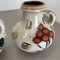 Pottery Fat Lava Vases Floral attributed to Scheurich, Germany, 1970s, Set of 2 12