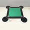 Italian Modern Game Table in Green Fabric and Black Leather with Chromed Steel Legs, 1970s 4