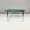 Italian Modern Game Table in Green Fabric and Black Leather with Chromed Steel Legs, 1970s 2