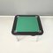 Italian Modern Game Table in Green Fabric and Black Leather with Chromed Steel Legs, 1970s 3