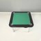 Italian Modern Game Table in Green Fabric and Black Leather with Chromed Steel Legs, 1970s, Image 3