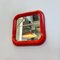 Specchio da parete Delfo moderno in plastica rossa di Sergio Mazza per Artemide, Italia, anni '70, Immagine 3