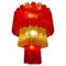 Lámparas de araña italianas en rojo y dorado de Valentina Planta, Murano. Juego de 2, Imagen 3