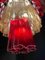 Lámparas de araña italianas en rojo y dorado de Valentina Planta, Murano. Juego de 2, Imagen 10