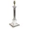 Lampada da tavolo antica Giorgio V a colonna corinzia in argento, 1928, Immagine 1