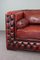 Rode Rundleren Chesterfield Sofa, Image 5