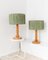 Mid-Century Wooden Table Lamps with Lampshade from Temde, 1960s, Set of 2 1