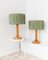 Mid-Century Wooden Table Lamps with Lampshade from Temde, 1960s, Set of 2 10