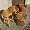 Rattan Poufs and Stools attributed to Tito Agnoli for Pierantonio Bonacina, 1950s, Set of 4 4