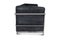 LC2 3-Seater Childrens Sofa in Black Brushed Velvet with Tubular Chrome Frame 3