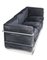 LC2 3-Seater Childrens Sofa in Black Brushed Velvet with Tubular Chrome Frame 2