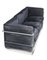LC2 3-Seater Childrens Sofa in Black Brushed Velvet with Tubular Chrome Frame, Image 2