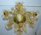 Lámpara de araña de cristal de Murano dorado de Barovier & Toso, Italia, años 40, Imagen 4
