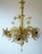 Lámpara de araña de cristal de Murano dorado de Barovier & Toso, Italia, años 40, Imagen 5