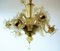 Lámpara de araña de cristal de Murano dorado de Barovier & Toso, Italia, años 40, Imagen 7
