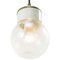 White Porcelain Clear Textured Glass Vintage Industrial Brass Pendant Lights 3