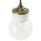 White Porcelain Clear Textured Glass Vintage Industrial Brass Pendant Lights 2