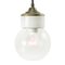 White Porcelain Clear Textured Glass Vintage Industrial Brass Pendant Lights 4