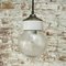 White Porcelain Clear Textured Glass Vintage Industrial Brass Pendant Lights 6