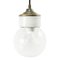 White Porcelain Clear Textured Glass Vintage Industrial Brass Pendant Lights 1